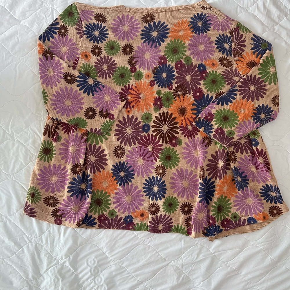 Floral Long Sleeve Women's Top - Multicolor